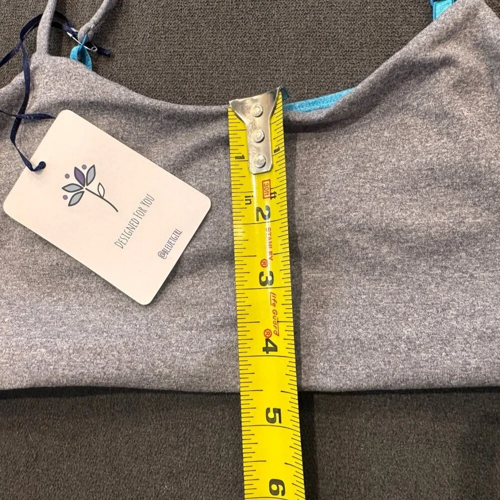 NWT Grey and Aqua Reversible Bluet Training Bra - Size 12 - Picture 5 of 6